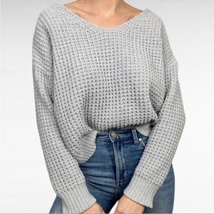 Moral Fiber Sweater With Crisscross Tie Back